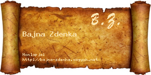 Bajna Zdenka névjegykártya